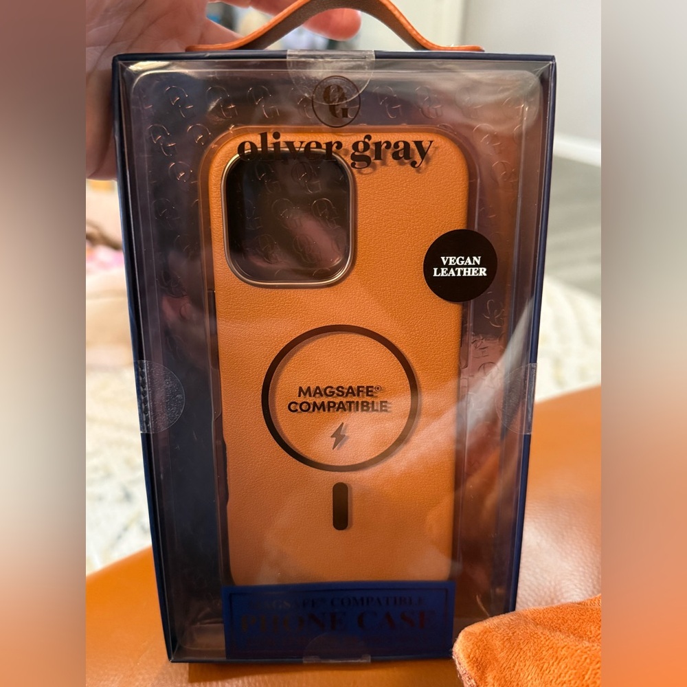 Magsafe-Compatible Phone Case for iPhone 16 Pro Max -cognac leather look